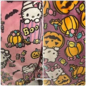 Hello Kitty Halloween Blanket Bundle 2 Pack NEW Throw Fleece Boo Candy Pumpkin